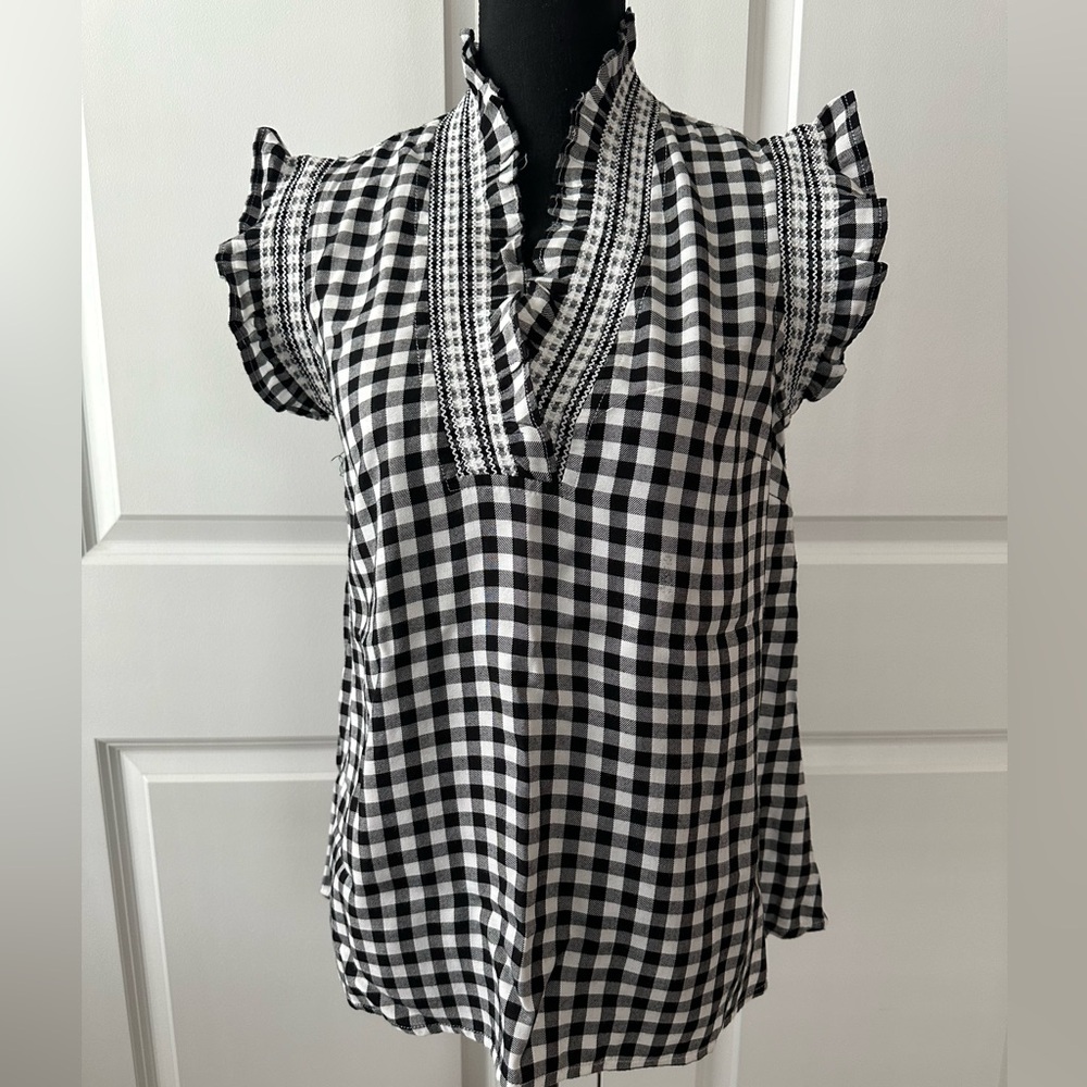 NWT Black/White Gingham Top
